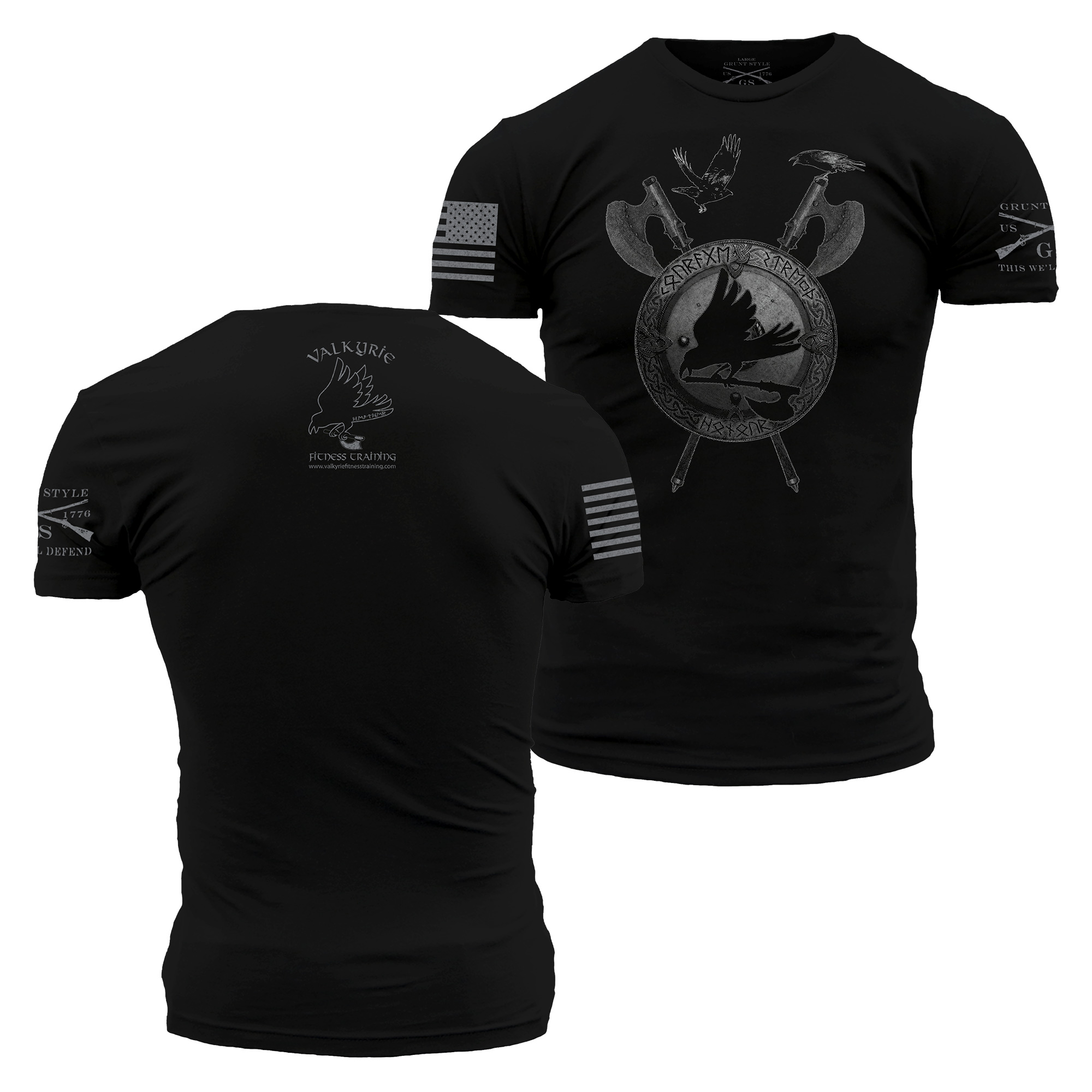 Gruntstyle t-shirt – Valkyrie Fitness Training – Black – Men