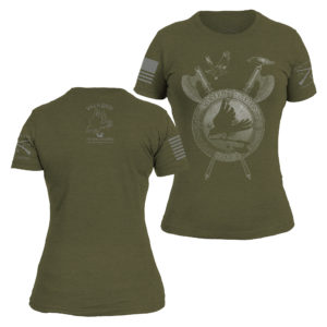 Gruntstyle t-shirt - Valkyrie Fitness Training - Green - Women